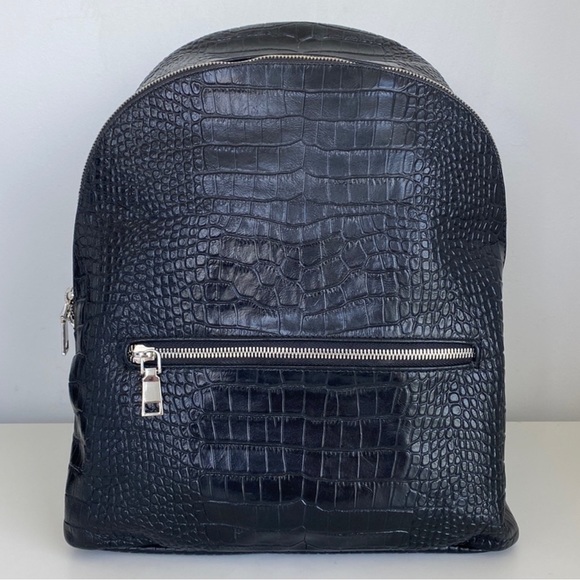 Embossed aligator leather backpack main image 8